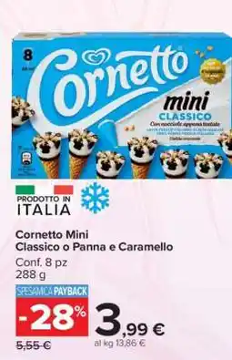 Carrefour Cornetto Mini Classico o Panna e Caramello offerta