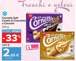 Carrefour Cornetto Soft Cookie & Chocolate o Caramel offerta