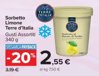 Carrefour Sorbetto Limone Terre d’Italia offerta