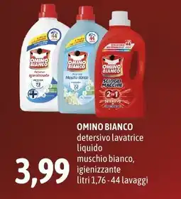Madis Omino bianco detersivo lavatrice liquido muschio bianco, igienizzante offerta
