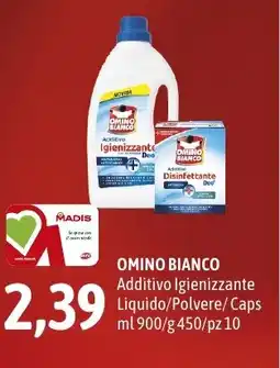 Madis Omino bianco additivo igienizzante liquido/polvere/caps offerta