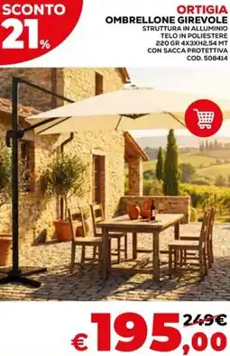 Conforama Ortigia ombrellone girevole offerta