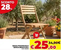 Conforama Sedia pieghevole senza braccioli offerta