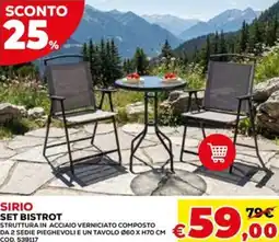 Conforama Sirio set bistrot offerta