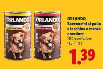 Lidl ORLANDO Bocconcini al pollo e tacchino o manzo e verdure offerta