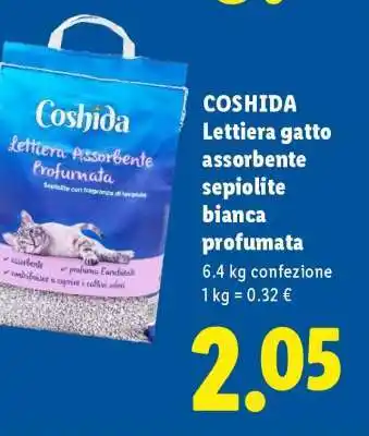 COSHIDA Lettiera gatto assorbente sepiolite bianca profumata