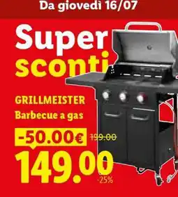 Lidl GRILLMEISTER Barbecue a gas offerta