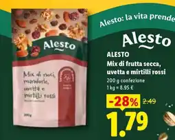 Lidl ALESTO Mix di frutta secca, uvetta e mirtilli rossi offerta