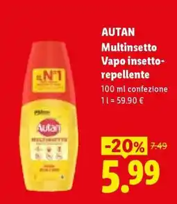Lidl AUTAN Multinsetto Vapo insetto-repellente offerta