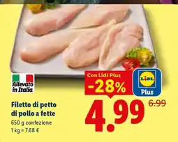 Lidl Filetto di petto di pollo a fette offerta
