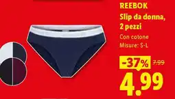 Lidl Reebok Slip da donna, 2 pezzi offerta
