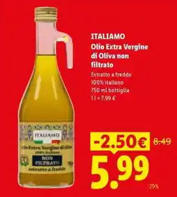 Lidl ITALIAMO Olio Extra Vergine di Oliva non filtrato offerta