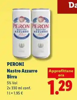 Lidl PERONI NASTRO AZZURRO BIRRA offerta