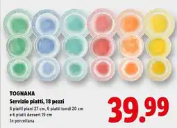 Lidl Tognana Servizio piatti, 18 pezzi offerta