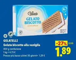 Lidl GELATELLI Gelato biscotto alla vaniglia offerta