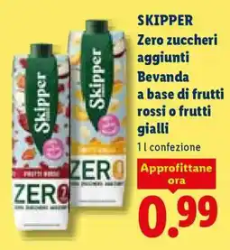 Lidl SKIPPER Zero zuccheri aggiunti offerta