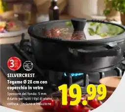 Lidl Silvercrest Tegame Ø 28 cm con coperchio in vetro offerta