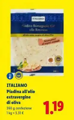 Lidl ITALIAMO Piadina all'olio extravergine di oliva offerta