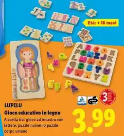 Lidl LUPILU Gioco educativo in legno offerta