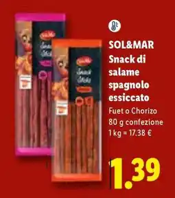 Lidl SOL&MAR Snack di salame spagnolo essiccato offerta