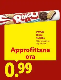 Lidl Pavesi Ringo vaniglia offerta