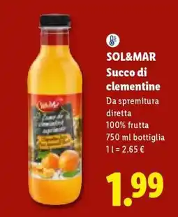 Lidl Sol&Mar Succo di clementine offerta
