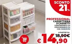 Conforama Professional cassettiera 3 cassetti offerta