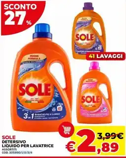 Conforama Sole detersivo liquido per lavatrice offerta
