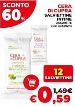 Conforama Cera di cupra salviettine intime offerta