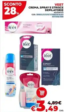 Conforama Veet crema, spray e strisce depilatorie offerta