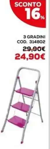 Conforama Sgabello in acciaio 3 gradini offerta