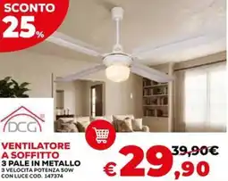 Conforama Dcg ventilatore a soffitto 3 pale in metallo offerta