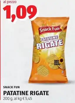 ALDI SNACK FUN PATATINE RIGATE offerta
