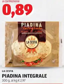 ALDI PIADINA INTEGRALE LA CESTA offerta