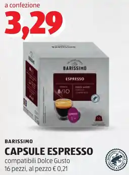ALDI BARISSIMO CAPSULE ESPRESSO offerta