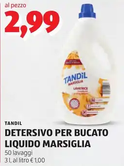 ALDI TANDiL DETERSIVO PER BUCATO LIQUIDO MARSIGLIA offerta