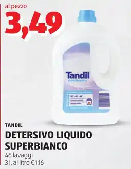 ALDI TANDIL DETERSIVO LIQUIDO SUPERBIANCO offerta