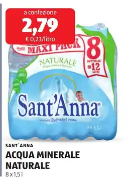 ALDI SANT'ANNA ACQUA MINERALE NATURALE offerta