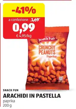ALDI SNACK FUN ARACHIDI IN PASTELLA offerta