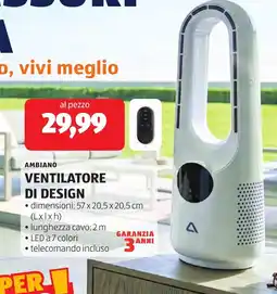 ALDI AMBIAINO VENTILATORE DI DESIGN offerta