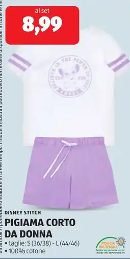 ALDI DISNEY STITCH PIGIAMA CORTO DA DONNA offerta