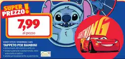 ALDI Disney stitch/spiderman/cars tappeto per bambini offerta
