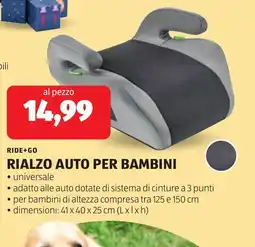 ALDI RIDE+GO RIALZO AUTO PER BAMBINI offerta