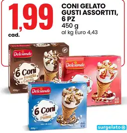 Eurospin CONI GELATO GUSTI ASSORTITI offerta