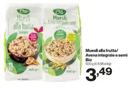 In'S Mercato Muesli alla frutta/Avena integrale e semi Bio offerta