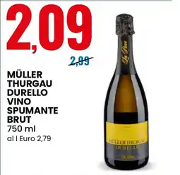 Eurospin MÜLLER THURGAU DURELLO VINO SPUMANTE BRUT offerta