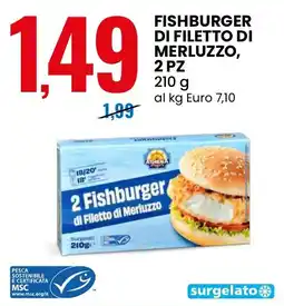 Eurospin Fishburger di Filetto di Merluzzo Athena offerta
