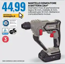 Eurospin Martello demolitore a batteria 2AH* Enkho Professional offerta