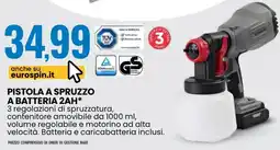 Eurospin PISTOLA A SPRUZZO A BATTERIA 2AH* offerta