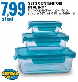 Eurospin SET 3 CONTENITORI IN VETRO* offerta